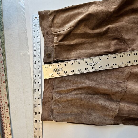 Vtg Brown Suede Patchwork Maxi Skirt Womens Grape Medium 10 Pockets Western 70s - Picture 3 of 10